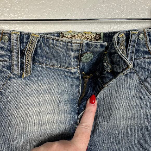 Vintage Y2K Grunge American Rag Womens Micro Mini Jean Skirt Size 7 - Picture 11 of 12